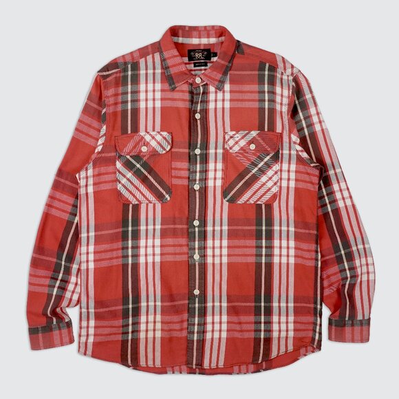 RRL Ralph Lauren Western Plaid Cotton Work Shirt - Picture 1 of 13